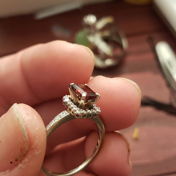 Wedding set garnet with 💎 ♦️ - Picture 9 of 9